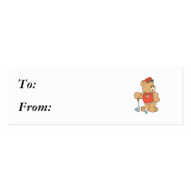 Cute Golfing Golfer Bear Business Card Template