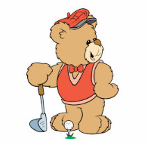 Cute Golfing Golfer Bear Photo Cut Out