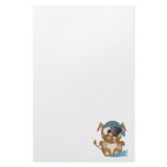 Cute Goofkins brown cow pirate Stationery Paper