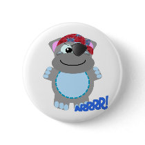 Cute Goofkins hippo pirate Pinback Buttons