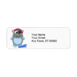Cute Goofkins hippo pirate Return Address Labels