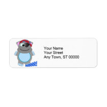 Cute Goofkins hippo pirate Return Address Labels
