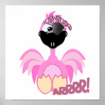 Cute Goofkins pirate flamingo Print