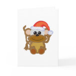 Cute Goofkins Xmas furry monkey santa Card