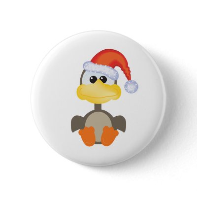 Cute Goofkins Xmas goose santa Pinback Button by goofkins