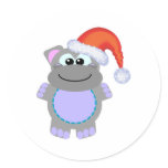 Cute Goofkins Xmas hippo santa Round Sticker