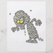 cute goofy mummy cartoon character flyer