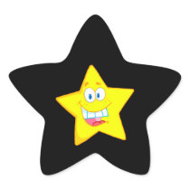 cute goofy star cartoon smiley star sticker
