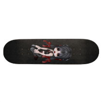 Cute Goth Girl Black Skateboard