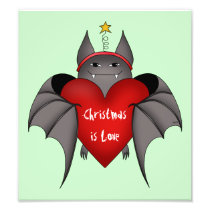Cute gothic bat Christmas Photo Art