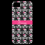 Cute Gothic Skull and Crossbones Pink Girly Skulls casemate cases