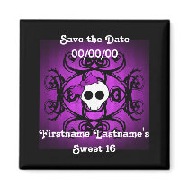 Cute gothic skull purple and black sweet 16