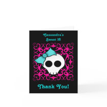 Cute gothic skull sweet 16 thank you