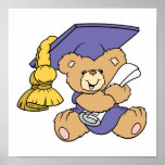 Cute Graduate Graduation Bear Print