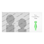 Cute Green Alien. Cartoon. Photo Greeting Card