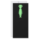 Cute Green Alien. Cartoon. Custom Rack Card