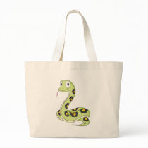Cute Green Anaconda Snake Cartoon Canvas Bags