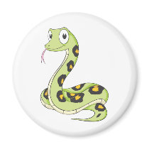 Cute Green Anaconda Snake Cartoon