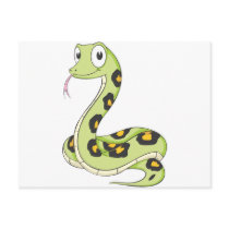 Cute Green Anaconda Snake Cartoon