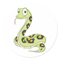 Cute Green Anaconda Snake Cartoon