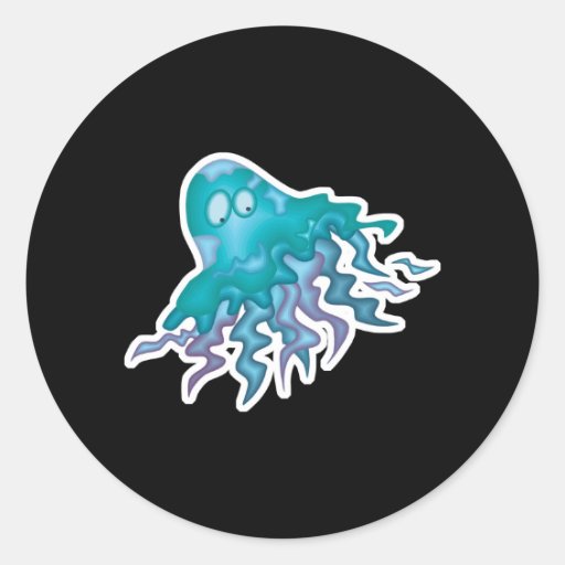 cute green and purple squid sticker