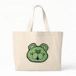 cute green bear face bags