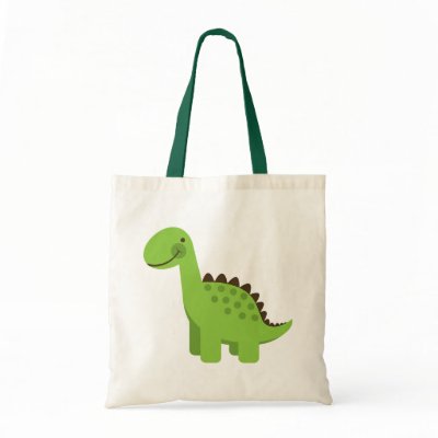 Cute Green Dinosaur Tote Bag by ne1512BLVD