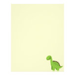 Cute Green Dinosaur Custom Letterhead