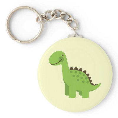 Cute Green Dinosaur Keychain by ne1512BLVD