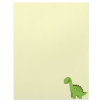 Cute Green Dinosaur Custom Letterhead