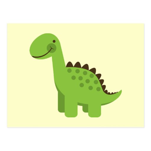 Cute Green Dinosaur Postcard