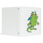cute green dragon monster creature vinyl binder