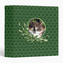 Cute Green Eyed Calico Kitten 1.5 Inch Binder