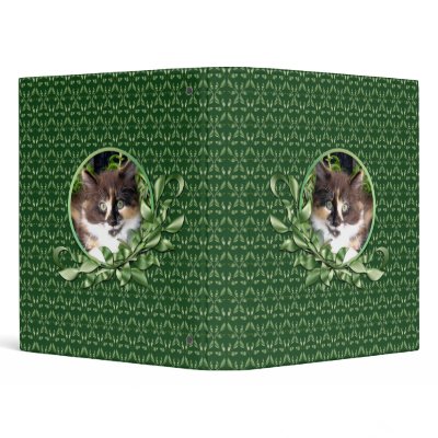 Cute Green Eyed Calico Kitten 1 Inch Binder by anuradesignstudio