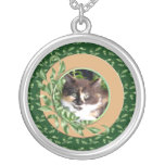 Cute Green Eyed Calico Kitten Necklace