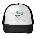 Cute Green Goth Crossbones Mesh Hats