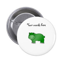 Cute green hippo button