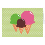 Cute Green Ice Cream Cone Thank You Cards
