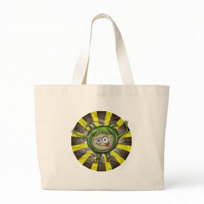 Cute Green Monster Tote Bag by tshirtdart