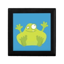 Cute Green Monster Keepsake Box