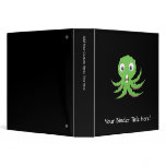 Cute Green Sea Monster 3 Ring Binders