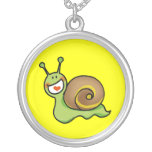 Cute green snail necklace