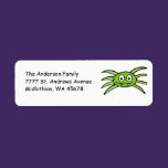 Cute Green Spider Return Address Avery Label labels