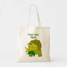 Cute Green Triceratops Cartoon Dinosaur Bags