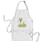 Cute Green Viper Snake Cartoon Shirt aprons