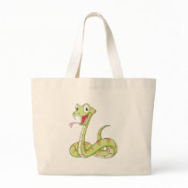 Cute Green Viper Snake Cartoon Shirt Canvas Bag