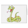 Cute Green Viper Snake Cartoon Shirt Greeting Cards