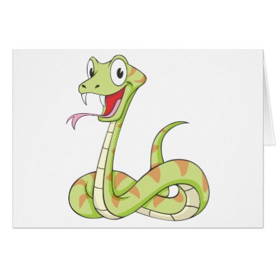 Cute Green Viper Snake Cartoon Shirt Greeting Cards by graphicdesigner