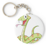 Cute Green Viper Snake Cartoon Shirt Key Chain