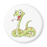 Cute Green Viper Snake Cartoon Shirt Magnet